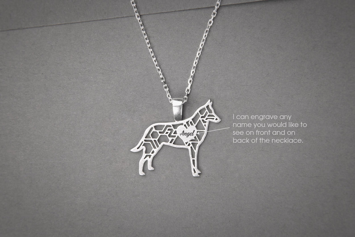BELGIAN MALINOIS Modern Silver Necklace - 1 Main image