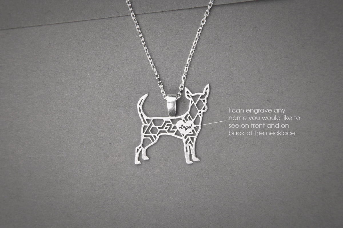 CHIHUAHUA Modern Silver Necklace - 1 Main image