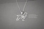 COCKER SPANIEL Modern Silver Necklace - 1
