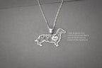 DACHSHUND LONGHAIRED Modern Silver Necklace - 1