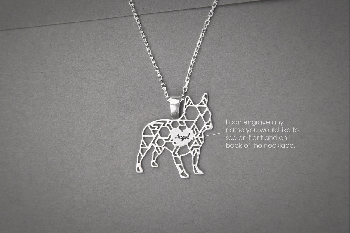 FRENCH BULLDOG Modern Silver Necklace - 1 Main image