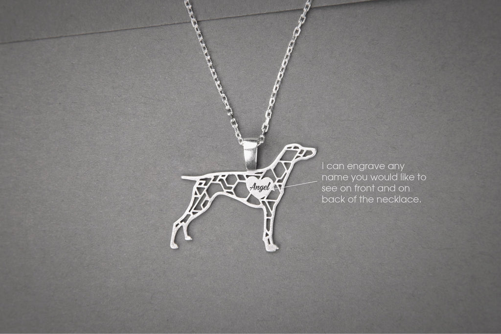 GERMAN SHORTHAIR POINTER Modern Silver Necklace - 1