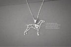 GERMAN SHORTHAIR POINTER Modern Silver Necklace - 1