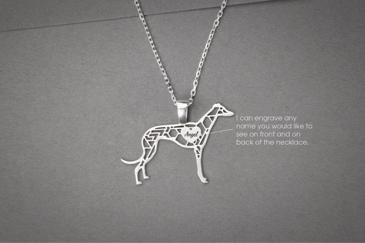 GREYHOUND Modern Silver Necklace - 1