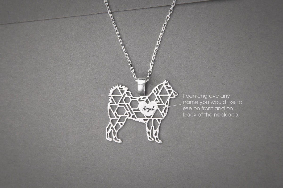 SIBERIAN HUSKY Modern Silver Necklace - 1 Main image
