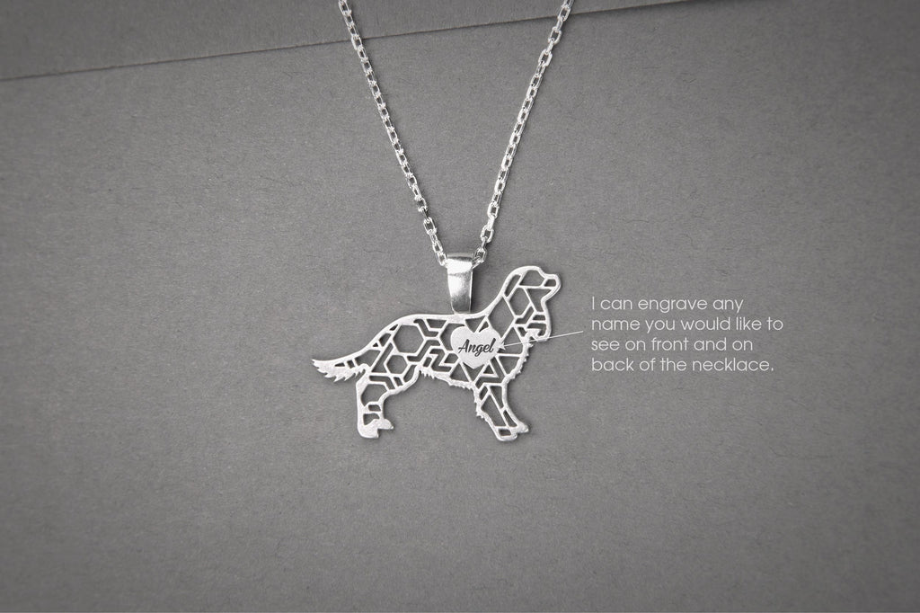 CAVALIER KING CHARLES SPANIEL Modern Silver Necklace - 1