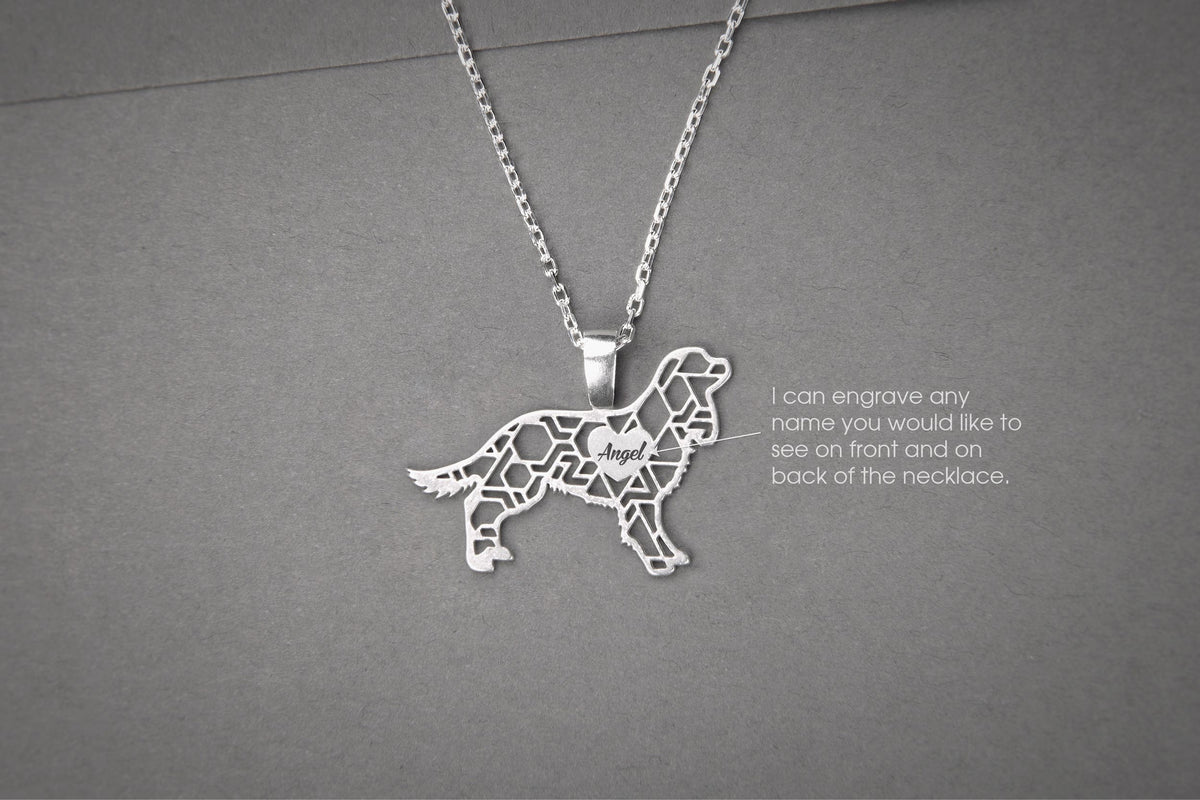 CAVALIER KING CHARLES SPANIEL Modern Silver Necklace - 1