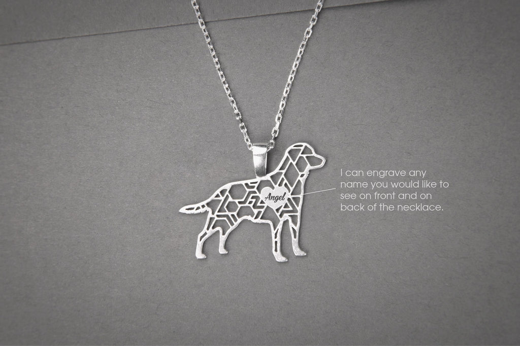 LABRADOR RETRIEVER Modern Silver Necklace - 1
