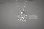 PEKINGESE LONGHAIRED Modern Silver Necklace - 1