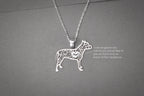 PITBULL TERRIER Modern Silver Necklace - 1