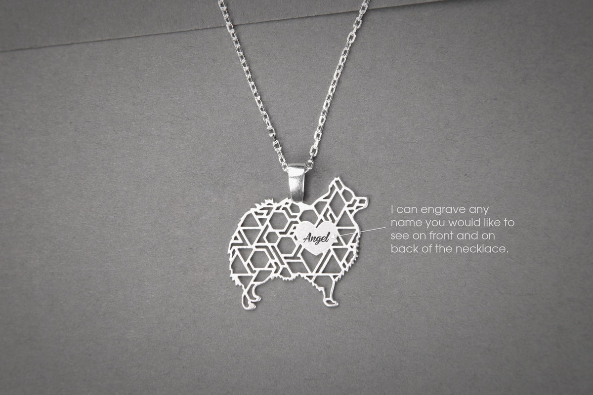 POMERANIAN Modern Silver Necklace - 1 Main image