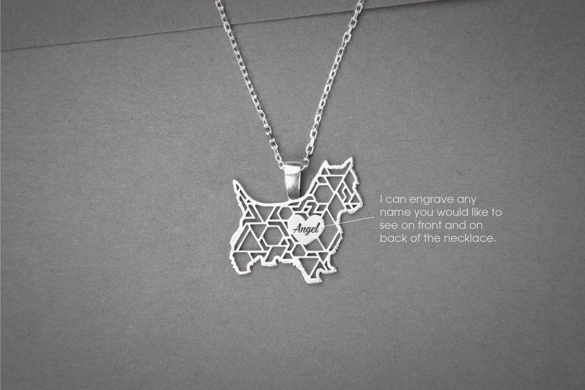 YORKSHIRE TERRIER - WESTSHIRE TERRIER Modern Silver Necklace - 1 Main image