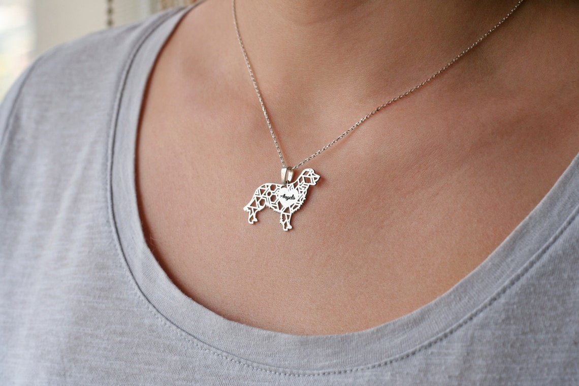 GOLDEN RETRIEVER Modern Silver Necklace Secondary image