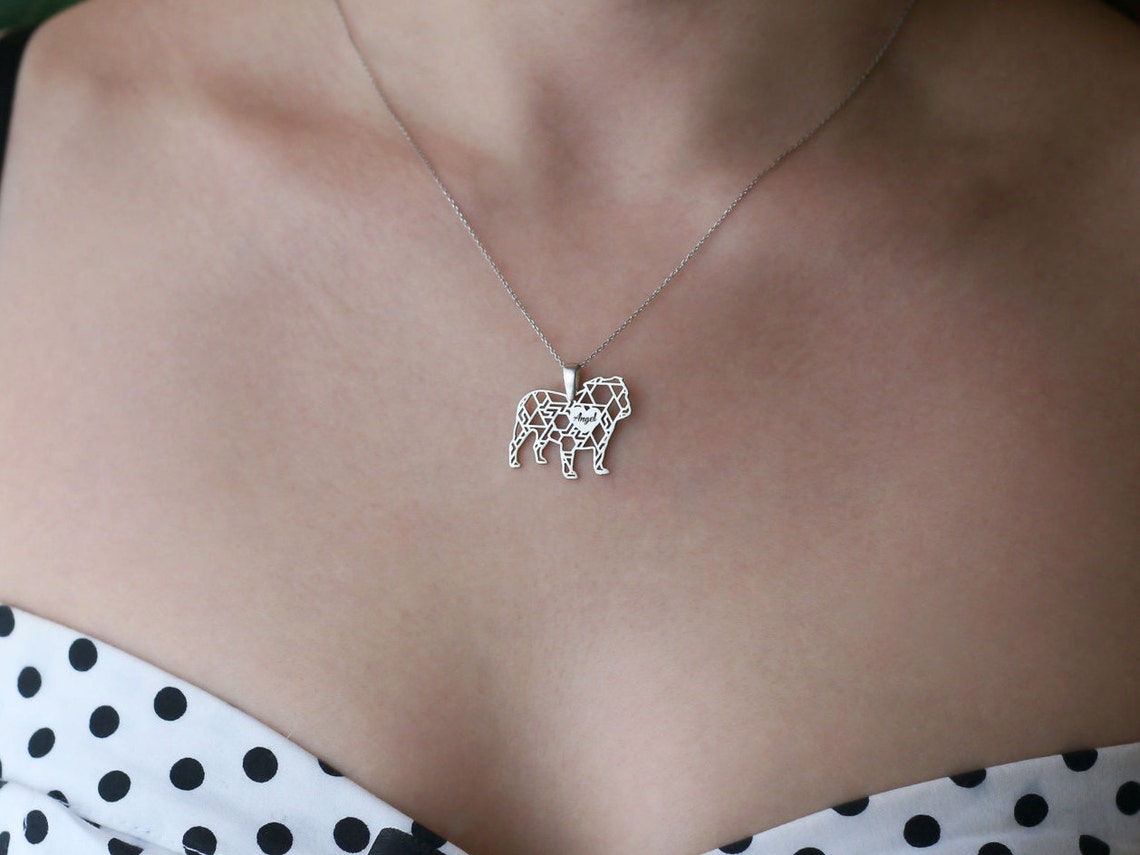 SIBERIAN HUSKY Modern Silver Necklace - 3