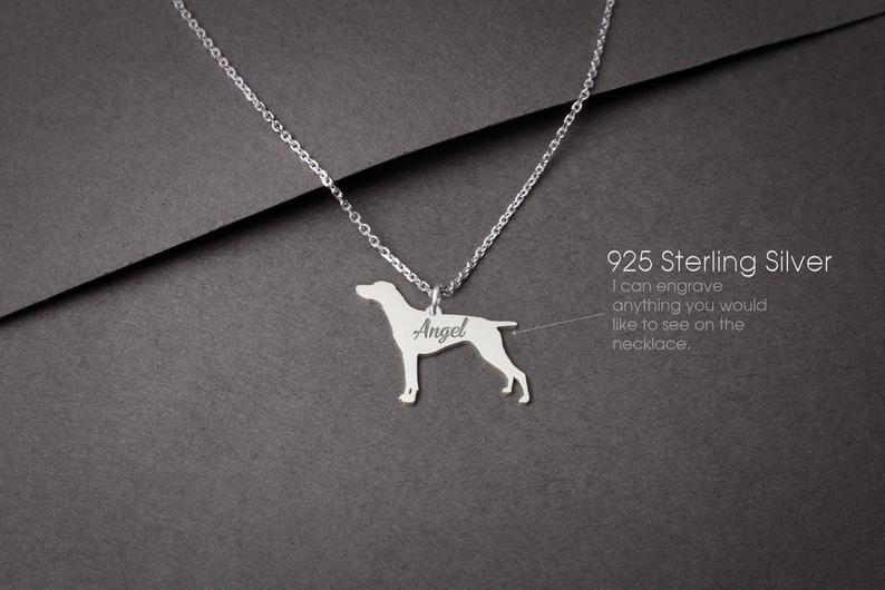 GERMAN SHORTHAIR POINTER Tiny Silver Necklace - 1 Main image