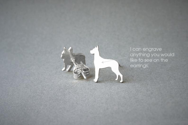 GREAT DANE Stud Silver Earring - 1 Main image
