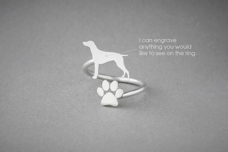 GERMAN SHORTHAIR POINTER - Paw Silver Ring - 1 Main image