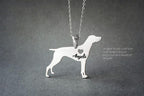 GERMAN SHORTHAIR POINTER Heart Silver Necklace - 1