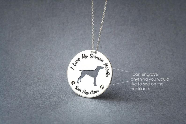 GERMAN SHORTHAIR POINTER Disc Silver Necklace - 1 Main image