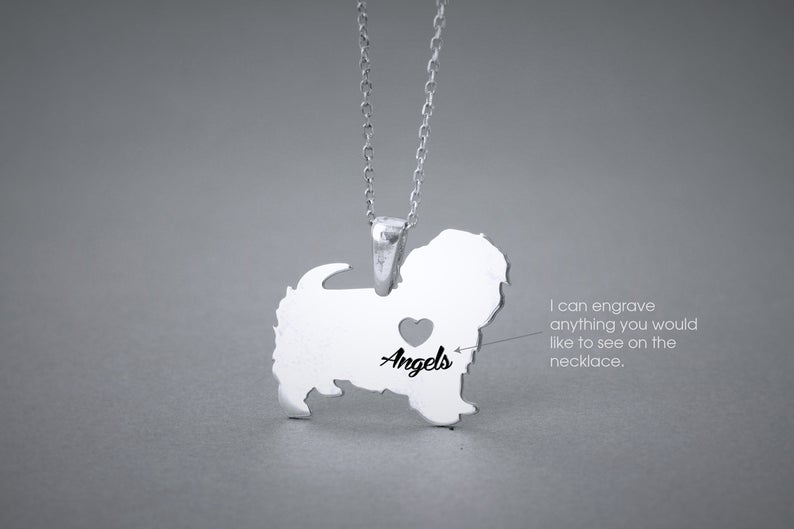 MALTESE TERRIER Heart Silver Necklace - 1 Main image