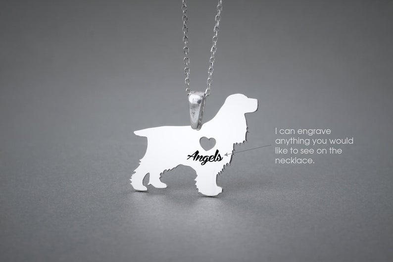 COCKER SPANIEL Heart Silver Necklace - 1 Main image