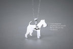 WIRE FOX TERRIER Heart Silver Necklace - 1