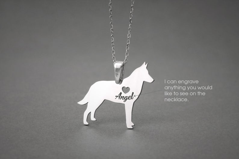 BELGIAN MALINOIS Heart Silver Necklace - 1 Main image
