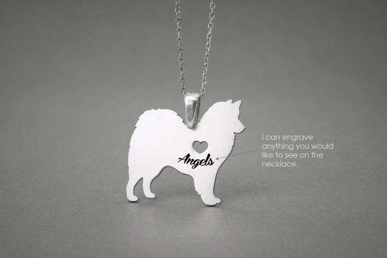 AMERICAN ESKIMO Heart Silver Necklace - 1 Main image