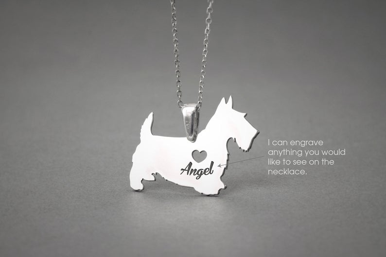 SCOTTISH TERRIER Heart Silver Necklace - 1 Main image