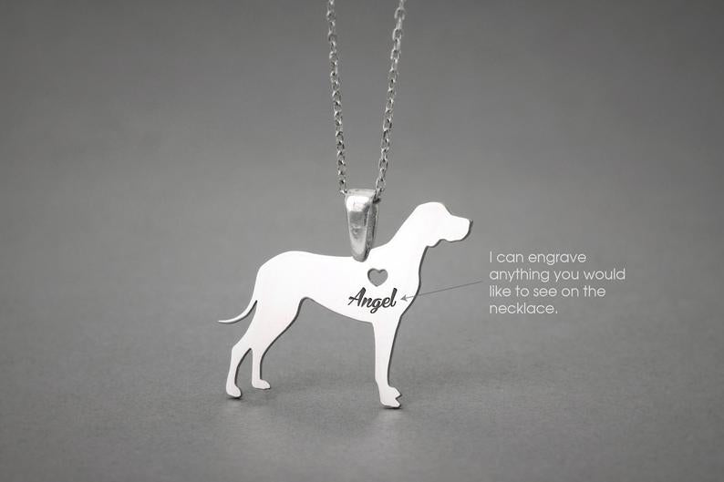 REDBONE COONHOUND Heart Silver Necklace - 1