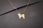 SIBERIAN HUSKY 14K Solid GOLD Tiny Necklace - 1