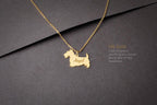 SCOTTISH TERRIER 14K Solid GOLD Tiny Necklace - 1