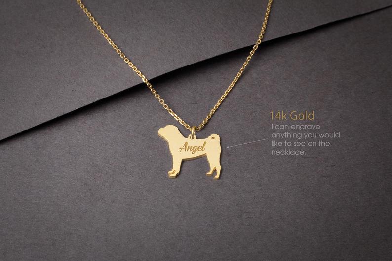 SHAR PEI 14K Solid GOLD Tiny Necklace - 1 Main image
