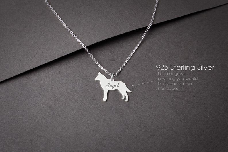 BELGIAN MALINOIS Tiny Silver Necklace - 1 Main image