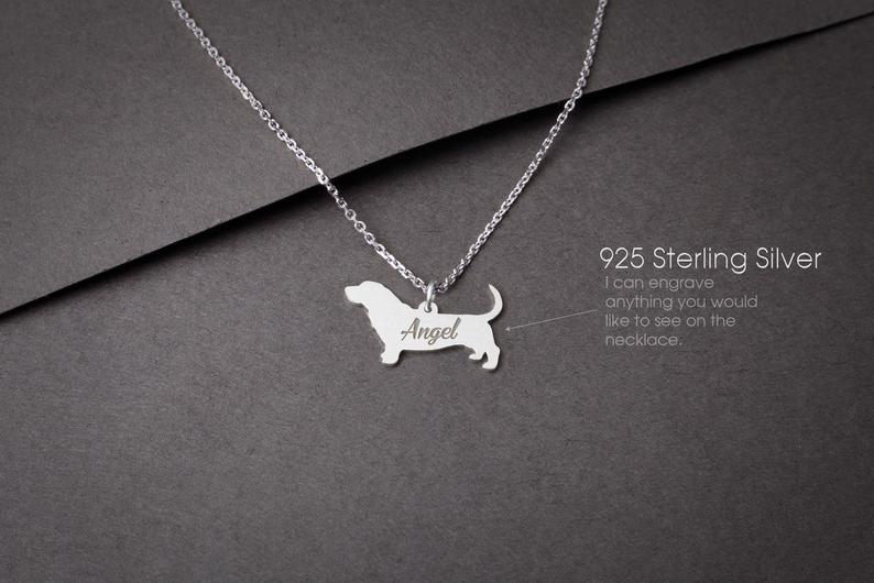 BASSET HOUND Tiny Silver Necklace - 1 Main image