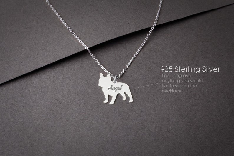 FRENCH BULLDOG Tiny Silver Necklace - 1