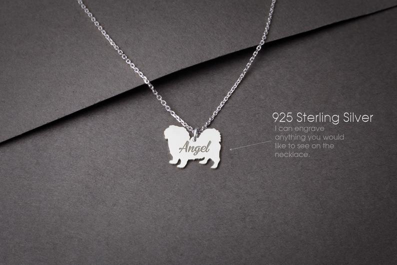 PEKINGESE SHORTHAIRED Tiny Silver Necklace - 1 Main image