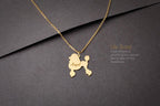 POODLE 14K Solid GOLD Tiny Necklace - 1