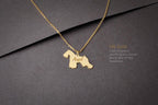 SCHNAUZER 14K Solid GOLD Tiny Necklace - 1