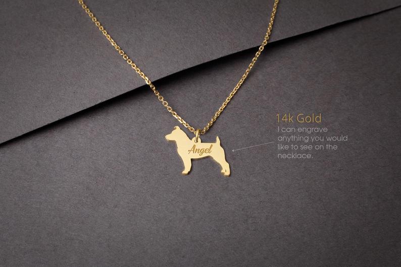 JACK RUSSELL 14K Solid GOLD Tiny Necklace - 1 Main image