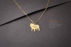 ENGLISH BULLDOG 14K Solid GOLD Tiny Necklace - 1