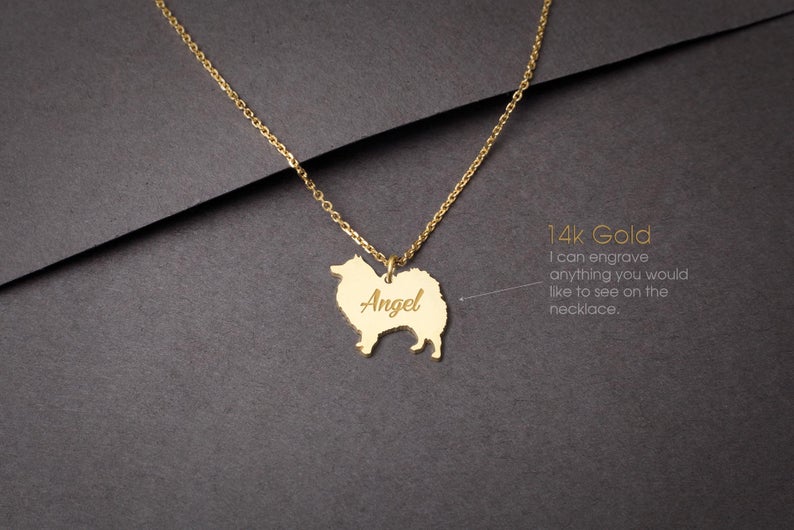 JAPANESE SPITZ 14K Solid GOLD Tiny Necklace - 1 Main image