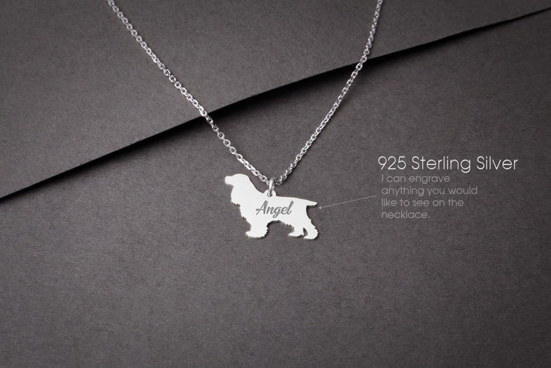 COCKER SPANIEL Tiny Silver Necklace - 1 Main image