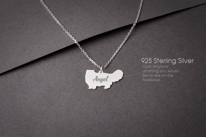 PERSIAN CAT Tiny Silver Necklace - 1 Main image