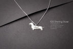 DACHSHUND SHORTHAIRED Tiny Silver Necklace - 1