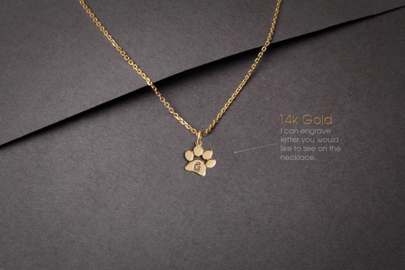 14K GOLD TINY PAW Necklace - 1 Main image