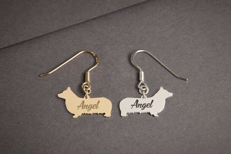 PEMBROKE WELSH CORGI Dangle Silver Earring - 1 Main image