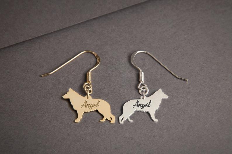 GERMAN SHEPHERD Dangle Silver Earring - 1 Main image