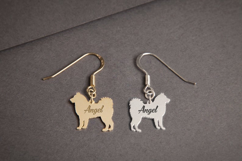 SIBERIAN HUSKY Dangle Silver Earring - 1 Main image