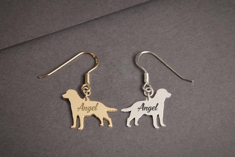 LABRADOR RETRIEVER Dangle Silver Earring - 1 Main image